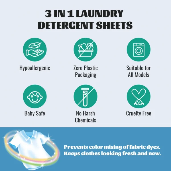 ⁦Kelee 3-in-1 Super Multi-Purpose Laundry Detergent Sheets⁩ - الصورة ⁦7⁩