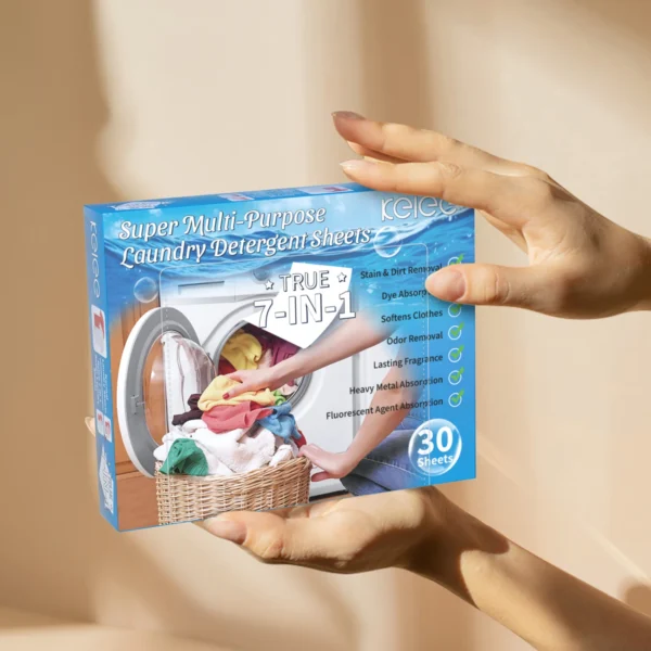 ⁦Kelee 7-in-1 Super Multi-Purpose Laundry Detergent Sheets Box⁩ - الصورة ⁦2⁩